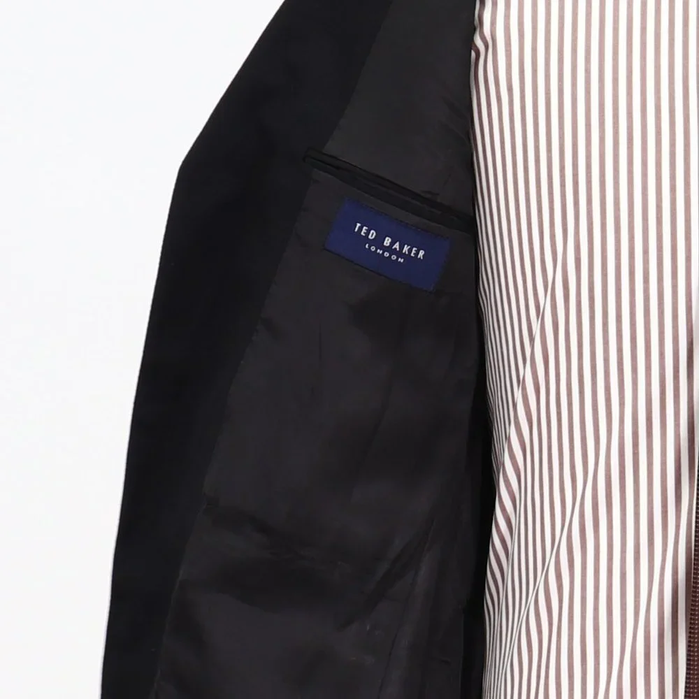 Ted Baker 39R Black Solid 3-Button Sport Coat Blazer Jacket V264 - Picture 9 of 11